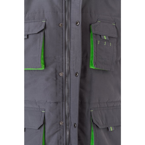 gray VL NERGAL. Chaleco acolchado, bicolor, multibolsillos (120g/m²), en poliéster (100%)