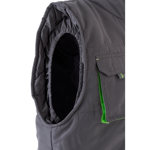 gray VL NERGAL. Chaleco acolchado, bicolor, multibolsillos (120g/m²), en poliéster (100%)