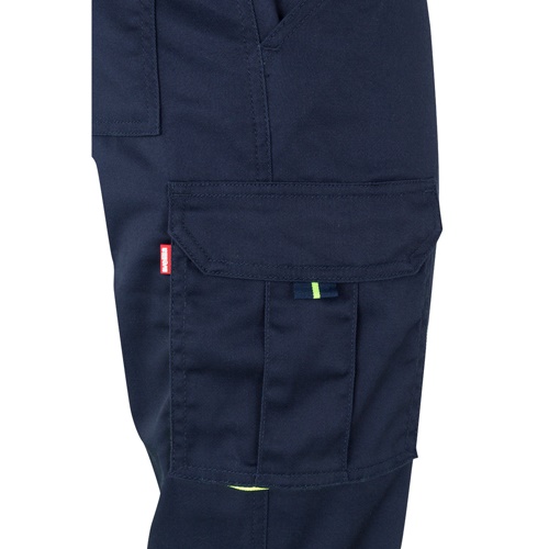 azul marino VL ZEUS. Pantalón elástico multibolsillos bicolor (240 g/m²), en algodón (46 %), EME (38 %) y poliéster (16 %)
