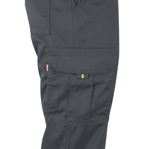 gray VL ZEUS. Pantalón elástico multibolsillos bicolor (240 g/m²), en algodón (46 %), EME (38 %) y poliéster (16 %)