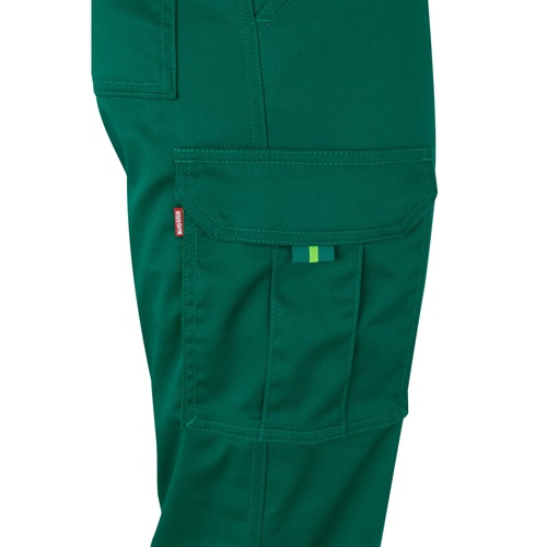 green VL ZEUS. Pantalón elástico multibolsillos bicolor (240 g/m²), en algodón (46 %), EME (38 %) y poliéster (16 %)