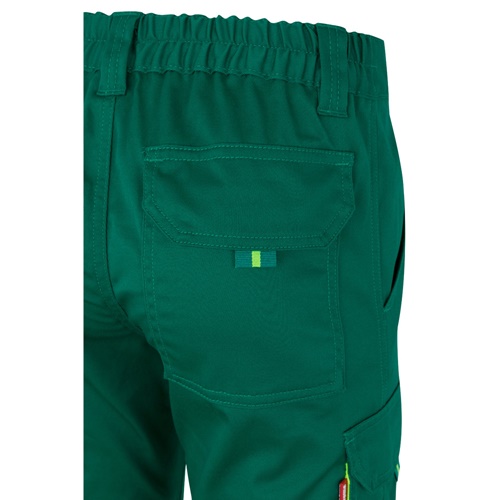green VL ZEUS. Pantalón elástico multibolsillos bicolor (240 g/m²), en algodón (46 %), EME (38 %) y poliéster (16 %)