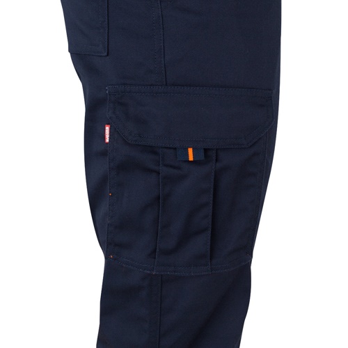 azul marino VL ZEUS. Pantalón elástico multibolsillos bicolor (240 g/m²), en algodón (46 %), EME (38 %) y poliéster (16 %)