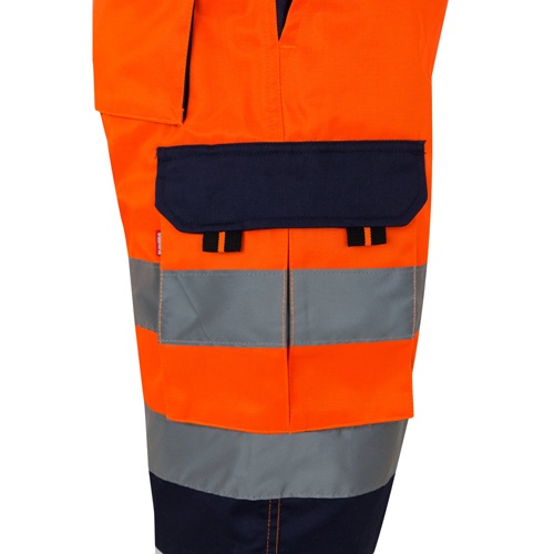orange VL HADES. Bermudas polar bicolor (280 g/m²), en poliéster (100%)
