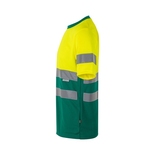 green VL BRAHMA. Camiseta técnica bicolor ojo de pájaro (140g/m²), en poliéster (100%)