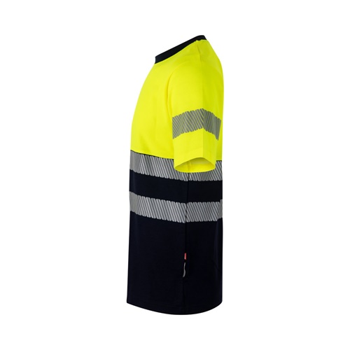 azul marino VL BASTET. Camiseta de piqué bicolor (150g/m²), en algodón (55%) y poliéster (45%)
