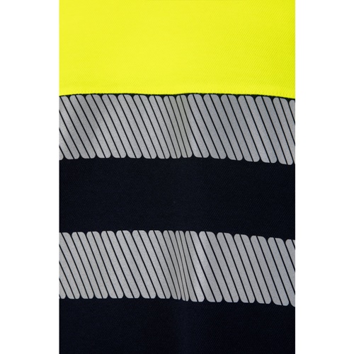 azul marino VL BASTET. Camiseta de piqué bicolor (150g/m²), en algodón (55%) y poliéster (45%)