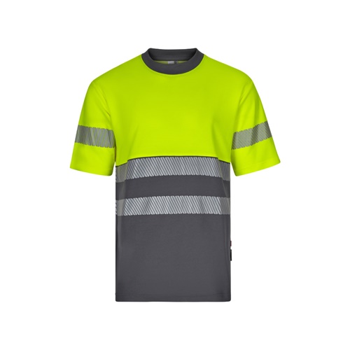 gris VL BASTET. Camiseta de piqué bicolor (150g/m²), en algodón (55%) y poliéster (45%)