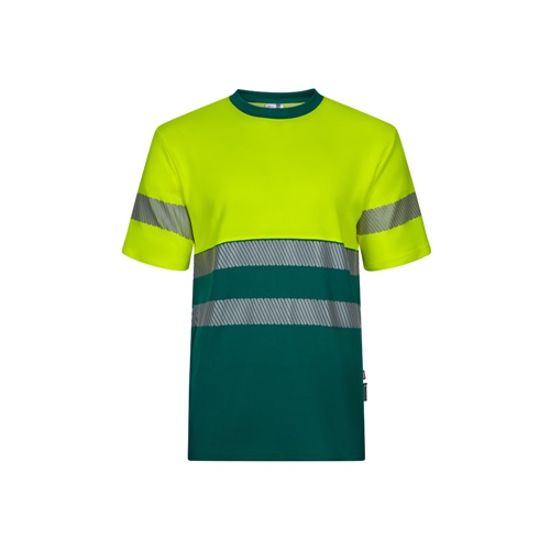 verde VL BASTET. Camiseta de piqué bicolor (150g/m²), en algodón (55%) y poliéster (45%)
