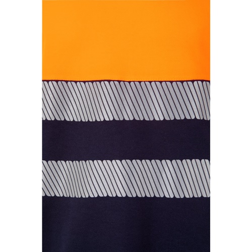 azul marino VL BASTET. Camiseta de piqué bicolor (150g/m²), en algodón (55%) y poliéster (45%)