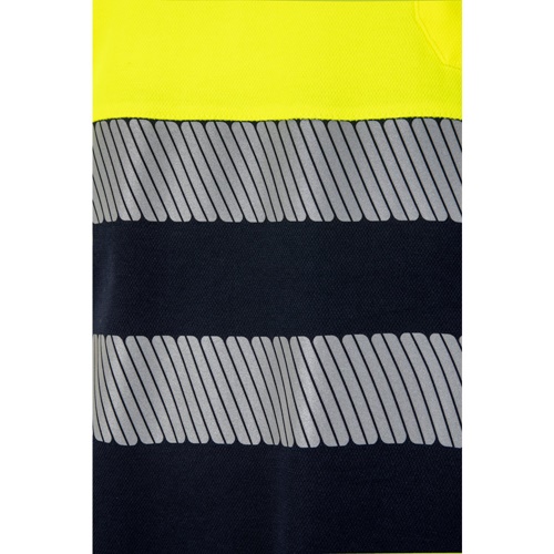 azul marino VL ACHELOUS. Polo de piqué bicolor (150g/m²) con manga corta, en algodón (55%) y poliéster (45%)