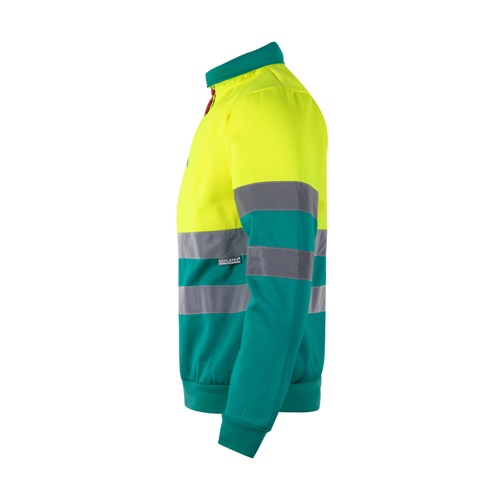 green VL THOR. Sudadera bicolor (300g/m²) en tejido polar de poliéster (100%)