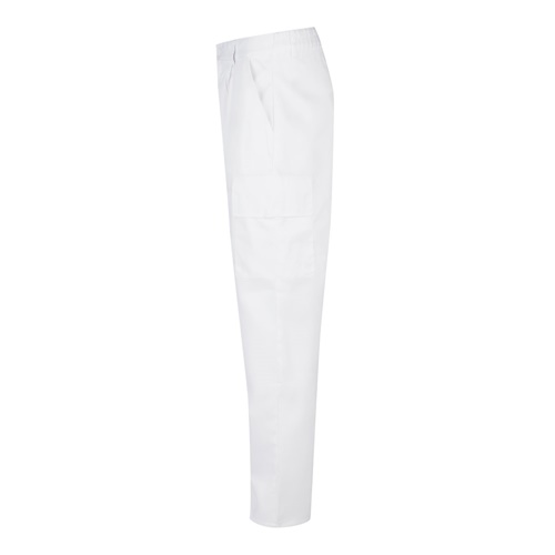 white VL AINE. Pantalón multibolsillos de sarga (190g/m²), en algodón (20%) y poliéster (80%)