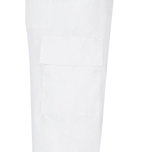 white VL AINE. Pantalón multibolsillos de sarga (190g/m²), en algodón (20%) y poliéster (80%)