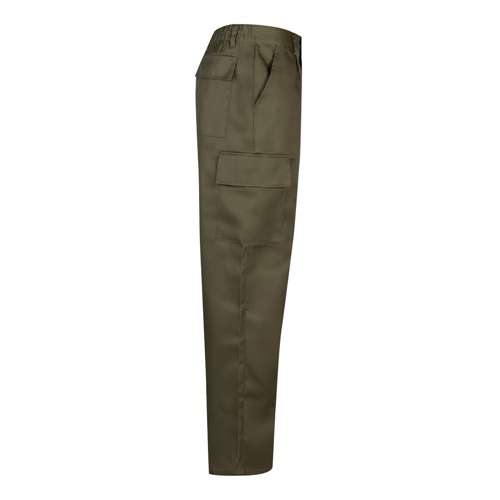 verde militar VL AINE. Pantalón multibolsillos de sarga (190g/m²), en algodón (20%) y poliéster (80%)
