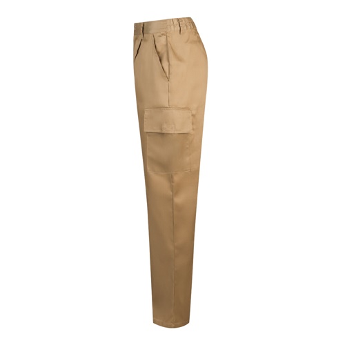 natural VL AINE. Pantalón multibolsillos de sarga (190g/m²), en algodón (20%) y poliéster (80%)