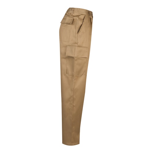 natural VL AINE. Pantalón multibolsillos de sarga (190g/m²), en algodón (20%) y poliéster (80%)