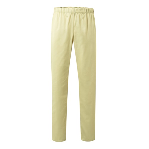 amarillo pastel VL APHRODITE. Pantalón de sarga (190g/m²), en algodón (35%) y poliéster (65%)