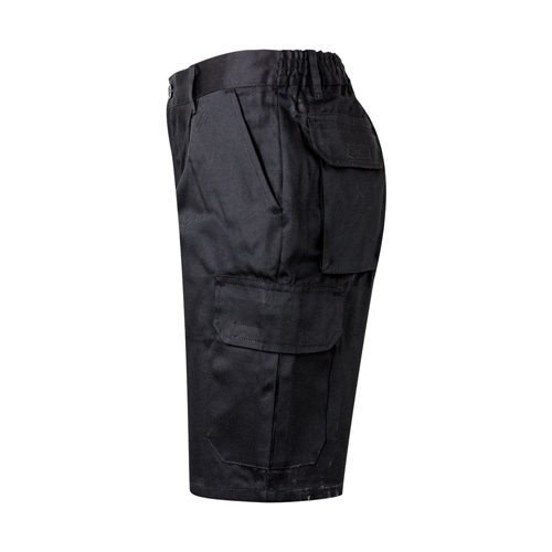 black VL CHIONE. Bermudas en sarga multibolsillos (200g/m²), en algodón (35%) y poliéster (65%)