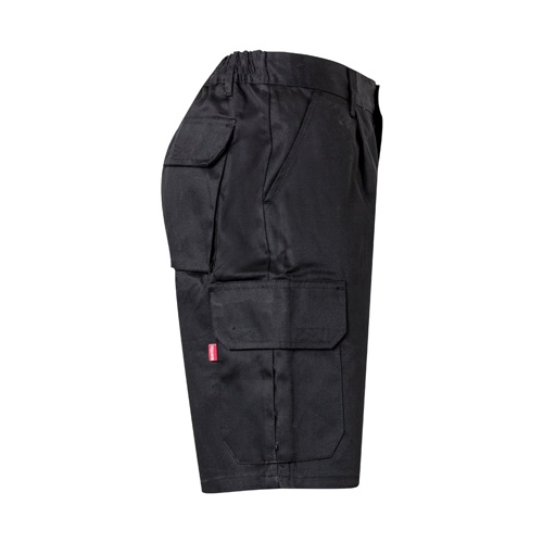black VL CHIONE. Bermudas en sarga multibolsillos (200g/m²), en algodón (35%) y poliéster (65%)