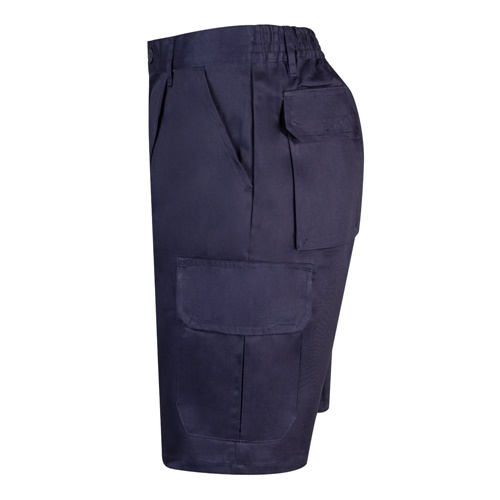 blue VL CHIONE. Bermudas en sarga multibolsillos (200g/m²), en algodón (35%) y poliéster (65%)