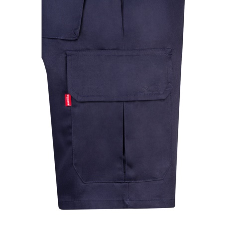 blue VL CHIONE. Bermudas en sarga multibolsillos (200g/m²), en algodón (35%) y poliéster (65%)
