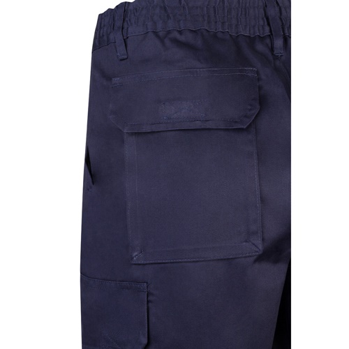 blue VL CHIONE. Bermudas en sarga multibolsillos (200g/m²), en algodón (35%) y poliéster (65%)