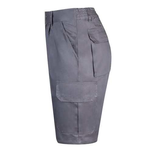 gray VL CHIONE. Bermudas en sarga multibolsillos (200g/m²), en algodón (35%) y poliéster (65%)