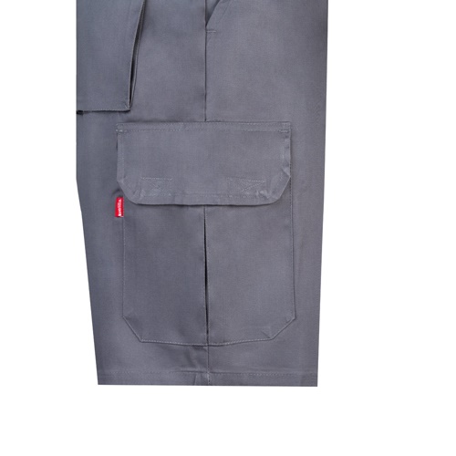 gray VL CHIONE. Bermudas en sarga multibolsillos (200g/m²), en algodón (35%) y poliéster (65%)