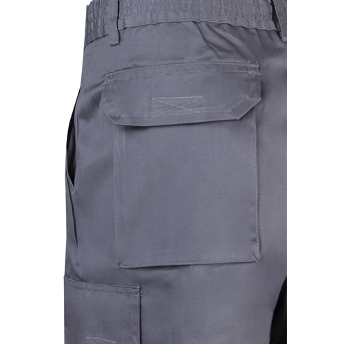 gray VL CHIONE. Bermudas en sarga multibolsillos (200g/m²), en algodón (35%) y poliéster (65%)