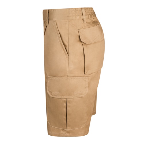 natural VL CHIONE. Bermudas en sarga multibolsillos (200g/m²), en algodón (35%) y poliéster (65%)