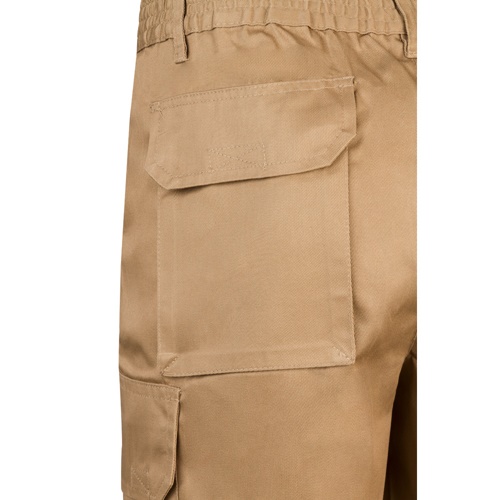 natural VL CHIONE. Bermudas en sarga multibolsillos (200g/m²), en algodón (35%) y poliéster (65%)