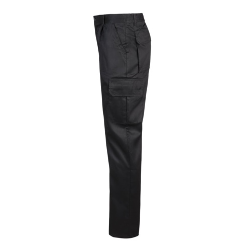 black VL MABON. Pantalón multibolsillos de sarga (200g/m²), en algodón (35%) y poliéster (65%)