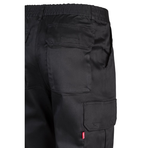 black VL MABON. Pantalón multibolsillos de sarga (200g/m²), en algodón (35%) y poliéster (65%)