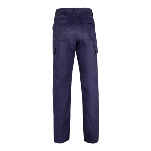 azul VL MABON. Pantalón multibolsillos de sarga (200g/m²), en algodón (35%) y poliéster (65%)