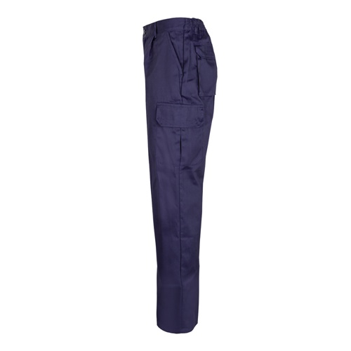 blue VL MABON. Pantalón multibolsillos de sarga (200g/m²), en algodón (35%) y poliéster (65%)