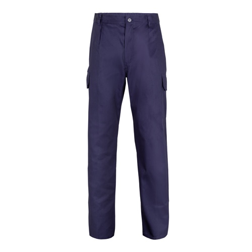 azul VL MABON. Pantalón multibolsillos de sarga (200g/m²), en algodón (35%) y poliéster (65%)