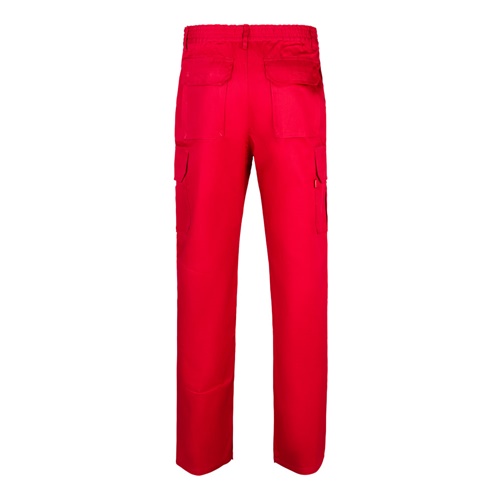 rojo VL MABON. Pantalón multibolsillos de sarga (200g/m²), en algodón (35%) y poliéster (65%)