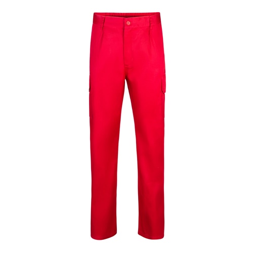 rojo VL MABON. Pantalón multibolsillos de sarga (200g/m²), en algodón (35%) y poliéster (65%)