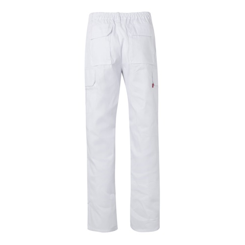 blanco VL MABON. Pantalón multibolsillos de sarga (200g/m²), en algodón (35%) y poliéster (65%)