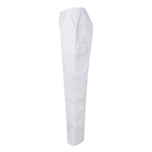 white VL MABON. Pantalón multibolsillos de sarga (200g/m²), en algodón (35%) y poliéster (65%)