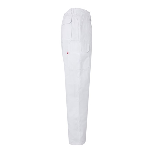 white VL MABON. Pantalón multibolsillos de sarga (200g/m²), en algodón (35%) y poliéster (65%)