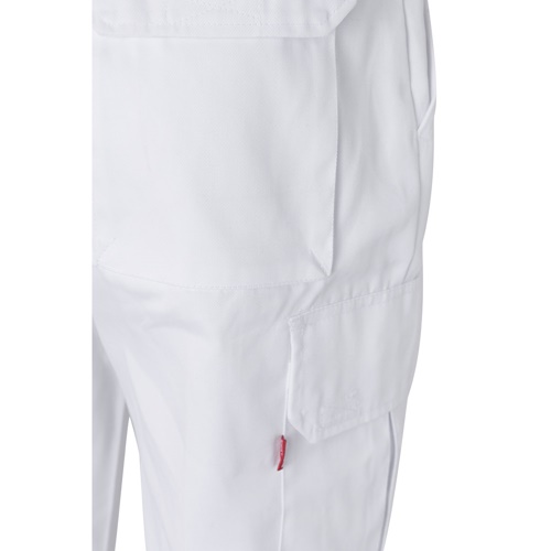 white VL MABON. Pantalón multibolsillos de sarga (200g/m²), en algodón (35%) y poliéster (65%)