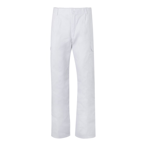 blanco VL MABON. Pantalón multibolsillos de sarga (200g/m²), en algodón (35%) y poliéster (65%)