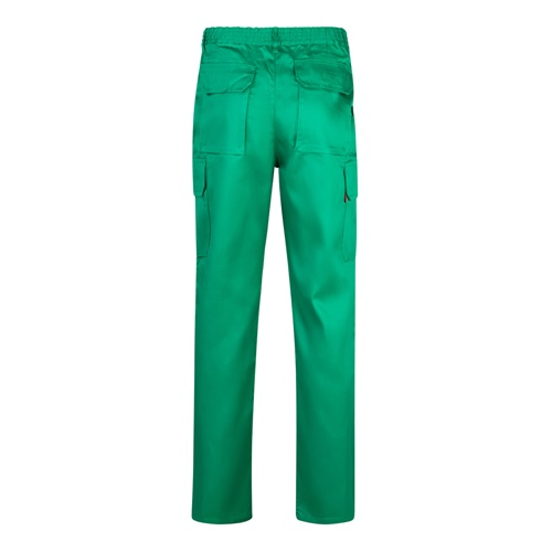 verde VL MABON. Pantalón multibolsillos de sarga (200g/m²), en algodón (35%) y poliéster (65%)