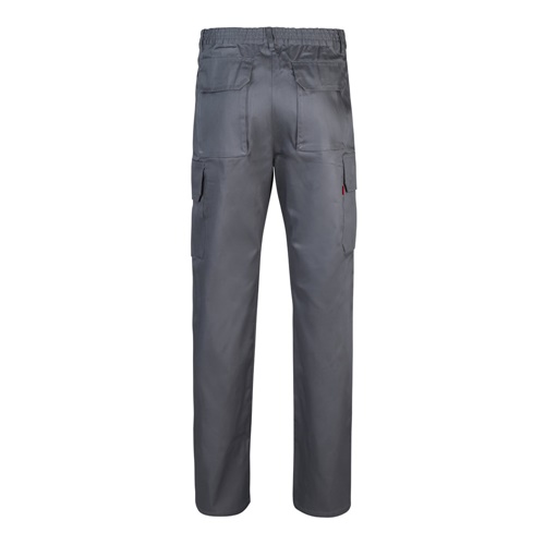 gris VL MABON. Pantalón multibolsillos de sarga (200g/m²), en algodón (35%) y poliéster (65%)