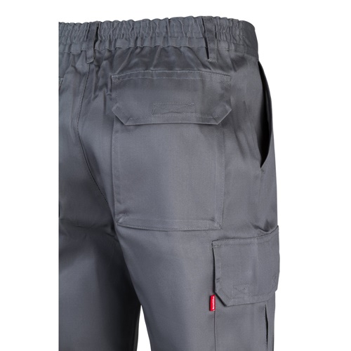 gray VL MABON. Pantalón multibolsillos de sarga (200g/m²), en algodón (35%) y poliéster (65%)