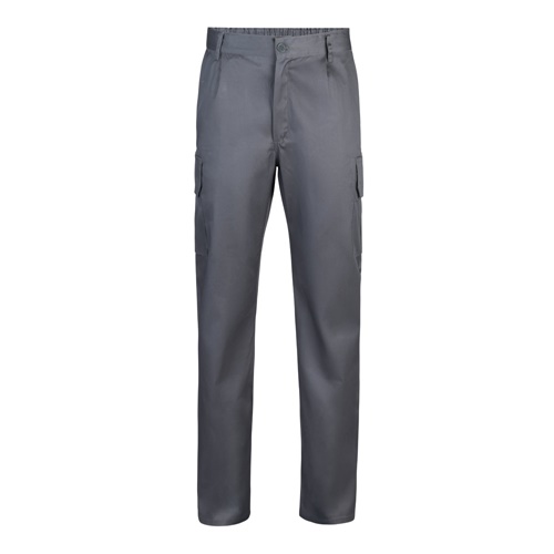 gris VL MABON. Pantalón multibolsillos de sarga (200g/m²), en algodón (35%) y poliéster (65%)
