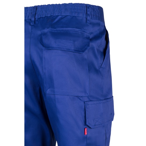 azul royal VL MABON. Pantalón multibolsillos de sarga (200g/m²), en algodón (35%) y poliéster (65%)