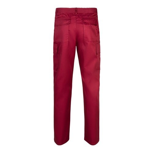 burdeos VL MABON. Pantalón multibolsillos de sarga (200g/m²), en algodón (35%) y poliéster (65%)